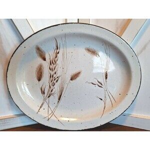 Vintage Midwinter Stonehenge WILD OATS 9.5" X 12" Oval Serving Platter MCM